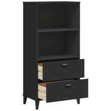 vidaXL Bibliothèque VIKEN negro 60x35x123 cm madera ingeniería - Negro - Ver 5