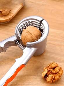 1 Pc Ergonomic Stainless Steel Nut Sheller, Multifunctional Tool For Pine Nuts & Dried Fruits, Essential Kitchen Gadget - Multicolor - View 9