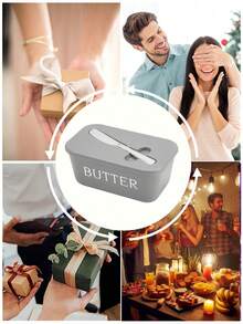 1pc Butter Box,With Butter Spatula,Butter Dish,Cover,Butter Storage Container,Often Suitable For Kitchen Baking And Gift-Giving,Sealed Butter Container Covers The Countertop Or Refrigerator Can Be Cleaned In The Dishwasher - View 11