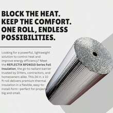 BP24010 Serie - Lámina de Aluminio para Aislamiento, Rollo 24 Pulgadas x 3 Metros, Reduce la Formación de Humedad, Sin Sustancias Dañinas, Fácil de Manejar - 24 pulgadas x 10 pies. - Ver 2