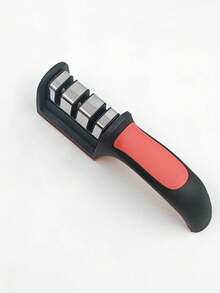 1pc Rapid Kitchen Knife Sharpener, 4/3 Gear Grinding System, Fast & Efficient Grinding, Maintenance, Sharpening & Polishing Tool, Non-Slip Handle, Easy To Use, Black & Red Surface Treatment, Suitable For Steel & Ceramic Knives, Knife Sharpener, Kitchen Accessories, Tools, Knives, Kitchen Supplies, Kitchen Cutlery, Knife Sets, Pencil Sharpener, Folding Knife, Knife Sharpener, Valentine's Day, Valentine's Day Decor - Multicolor - View 13