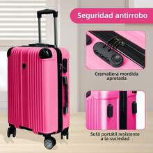 2pz Kit Maletas Viaje Avión 18+20 Pulgadas Carry on 10kilos Con Candado De Ruedas 360 - Rosa - Ver 3