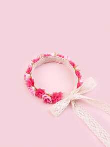 0-3 Years Old Baby Cute Rose Flower Decor Elastic Headband - Hot Pink - View 7