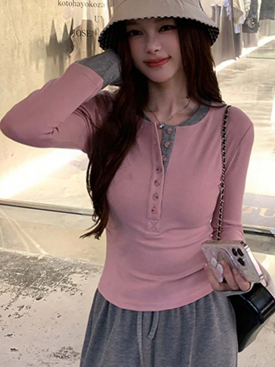 Women T-Shirts - 粉色 - 查看 1