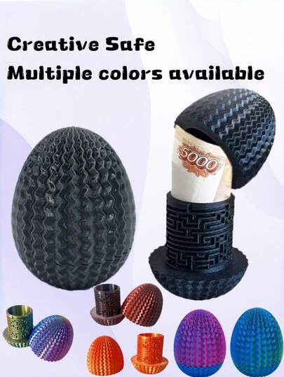 1pc 3D Maze Dragon Egg Safe Box, A Creative Relaxing & Fun 3D Unlockable Password Egg-Shaped Safe Box, Men's Tool, Work Tool, Men's Gift
