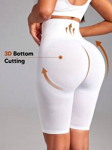 Women's High Waist Slimming Seamless Leggings - White - View 3