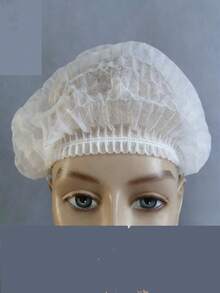 100PCS/Disposable Fluffy Cap 21 Inch Hair Mesh, Elastic Dustproof Cap, Suitable For Catering Services, Beauty, Prevent Hair Loss Kitchen And Other Places. - White - View 10