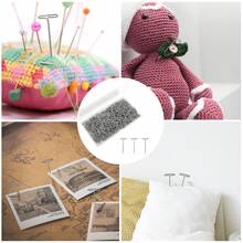 1套假发T型针，1英寸金属直头T型针，适用于珠宝缝纫、假发制作、布料定型、针织、绗缝、钩编和图片悬挂等DIY工艺品。 - 銀色 - 查看 6