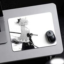 Samurai Girl Glass Mouse Pad, Dynamic Anime Traditional Costume, Rigid Gaming Mouse Pad, Suitable For PC, Smooth Operation, Help You Dominate The Game, Durable, Special Glass Surface, Improve Precision And Speed - Multicolor - View 3