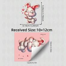 BRUP 1 Sheet Cuddly Bunnies Wall Stickers, 4 Rabbits Stacking , Cute Animal Cluster Design For Nursery Kids Room Door Decor, Removable Peel And Stick Decals, BFF Friendship Theme Art - Multicolor - View 13