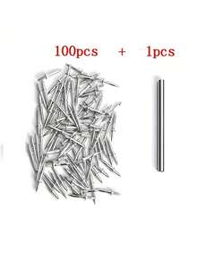 100pcs Baseboard Cabinet Invisible Nails - Double-Headed, Invisible, Rust-Proof Carbon Steel Screws With 1% Bi-Directional Rings For Wood Veneer And Electroplating Fixation - Silver - View 10