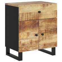 vidaXL Comodino 50x33x60 cm Legno di manguier e d'ingénierie - Castano - Visualizzare 9