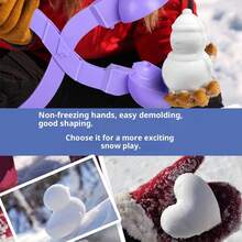 1/4件套雪/沙模具造型工具 - 心形、鸭子、雪人和足球图案 - 户外游戏配件，适用于雪地和沙滩玩具 - 颜色随机 - 彩色 - 查看 4