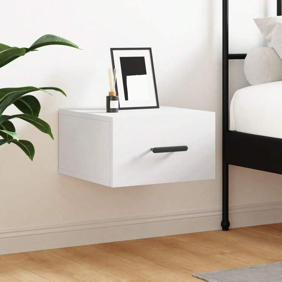 vidaXL Comodino murale bianco 35x35x20 cm - Bianco - Visualizzare 1
