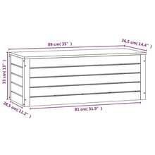 vidaXL Camera da letto 89x36,5x33 cm Legno massiccio in legno - Castano - Visualizzare 10