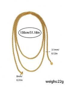 女士长款毛衣项链，金色银色不锈钢网状爆米花链项链，可调节套索缠绕式项链，母亲节生日珠宝礼物，送给妈妈、妻子、闺蜜或朋友 - 長項鍊 - 查看 6