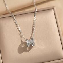 1对时尚不褪色字母项链，经典钛钢锁骨链，女士 - 小蠻腰鑲鑽項鍊 - 查看 2