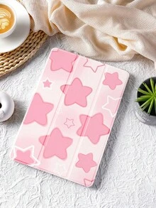 1pc Vintage Blue Hibiscus Flower Pattern Tablet Protective Case, Compatible With Apple IPad 10.2 Inch, IPad Pro 2021/2020, IPad 9th/10th Gen, IPad 11 Inch 11th Gen 2025, Galaxy Tab A8 10.5 Inch  Matepad 10. , Anti-Drop, With Pen Slot, Support Sleep/Wake - Multicolor-1 - View 1