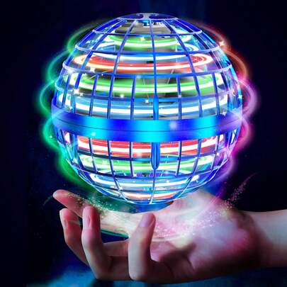 Flying Orb Ball Toy, 2026 Upgrade Hand Controlled Hover Ball With LED Lights, 360° Rotating Boomerang Globe Cool Mini Drone, Ideal Birthday&Christmas Gift