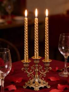 圣诞螺旋锥形蜡烛套装，无香扭曲烛台，无滴蜡细锥形蜡烛，适用于节日派对，也适用于万圣节、圣诞节、婚礼和其他节日 - 彩色 - 查看 4