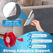 11.81*11.81*1.57 Cat Wall Scratcher Mat With Nano Tape,Anti Cats Scratch Furniture Couch Carpet Corner Protector For Indoor,Trimmable Cat Scratching Pad Board Sofa Replacement - one-size - View 6