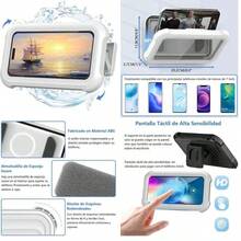 Bolsas impermeables para teléfonos celulares, adecuadas para exteriores, compatibles con Android y la mayoría de teléfonos inteligentes, regalos para madres, familia, amigos, niños, cumpleaños, vacaciones, bolsa sumergible para teléfono - Gris - Ver 2