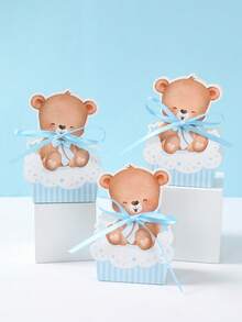 12 pièces Boîtes cadeaux en forme d'ours en peluche, boîtes d'emballage en papier avec motif d'ours mignon pour bonbons et chocolats, convient pour les cadeaux de baby shower, boîtes cadeaux pour fête d'anniversaire sur le thème de l'ours, cadeaux de mariage, décoration de fête de révélation de genre, décoration de fête d'ours en peluche, décoration de table, fournitures pour fête d'anniversaire d'ours, remise des diplômes, rentrée scolaire et autres occasions. - ours - Voir 8