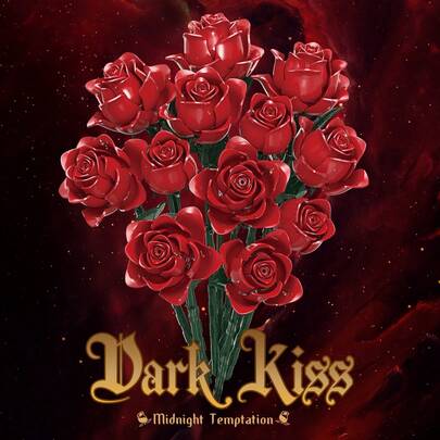 500+Pcs Red Pink Roses Bouquet Building Set, Artificial Flowers Botanical Collection Blocks Kit DIY Fake Roses For Adults Women Valentines & Mother's Day Girlfriend Gifts - Home Decor Creative Artistic Desktop Decorations