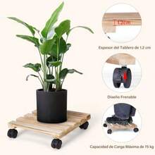 CYPNNUBILY Base para Macetas con Ruedas Cuadrado Base para Maceta de Planta Durable Maceta con Base Bases MóViles para Plantas 2 Piezas 30x30x8cmFashion - 225409494 - Ver 5
