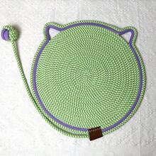 1pc Cotton Rope Woven Washable Pet Mat, Cat Scratching Pad & Toy Ball Combo, Suitable For Cat Rest And Play - Multicolor - View 4