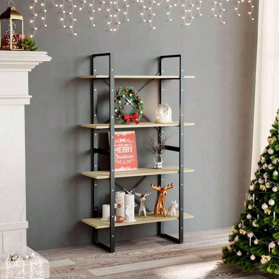 vidaXL Libreria a 4 livelli chêne sonoma bois d'ingénierie - Castano - Visualizzare 1