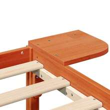 vidaXL Cadre de lit Brun cire 140 x 200 cm Pin massif - Braun - Übersicht 8