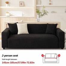 1件装弹力宠物友好型沙发套，四季通用宽松沙发套，防滑客厅沙发保护套，完全防尘，适用于双人、四人和三人沙发