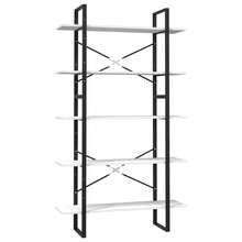 vidaXL Bibliothèque de 5 niveaux Blanc 100x30x175 cm Bois de pin - Blanc - Voir 2