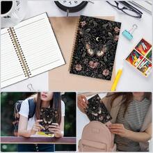 Nvucamd Witchy Celestial Butterfly Floral Spiral Notebook, Gothic Butterfly Moth Journal Notebook For Women, Dark Cottagecore Moth Flower Journaling Notebooks, Witchy Gifts Office Supplies, 5.5x8.3 Inch - 蝴蝶花 - 查看 4