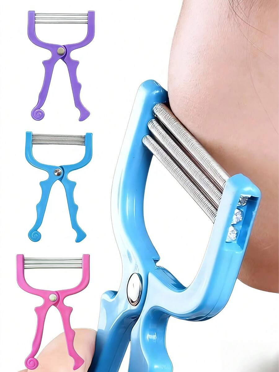1pc Facial Hair Remover, Spring Tweezer, Body Hair Trimmer, Suitable For Face, Arms, Legs, Stainless Steel Beauty Tool - Multicolor - View 1