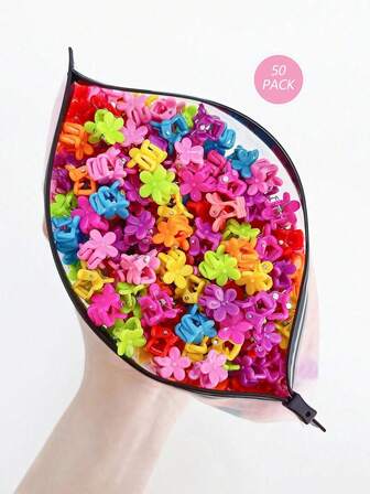 50pcs Y2K Style Butterfly Shaped Mini Hair Clips, Random Colors (Pink/Blue/Yellow/Green), Fashion Versatile, Elegant Minimalist Style Solid Color Hair Clips & Accessories, Suitable For Daily Wear, Party, Commute, Vacation, Face Washing/Bathing/Makeup/Hairstyling, Can Be Matched With Clothes And Other Accessories, Headbands/Decorations/Hair Clips