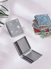 LINKOOL 20件套镶钻金属香烟盒，高端创意闪亮双面水晶钻石香烟收纳盒，女士礼物 - 彩色 - 查看 11