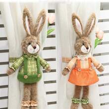 Easter Bunny Curtain Tiebacks Cute Stuffed Rabbit Hook And Loop Closure Curtain Buckle For Home - Green - View 6