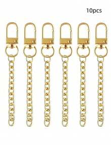 10pcs Metal Key Chain Set, DIY Handbag Key Ring Pendant Accessories, 3 Styles Available - Multicolor - View 11