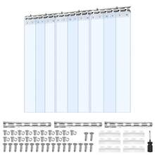 Cortina de tira de PVC transparente, 84 en altura x 38 en ancho x 0,08 en grosor, 6 PCS Caminar en tiras de cortina de refrigerador de congelador, tiras de puerta de plástico aislante térmico para almacén, congelador, puertas de garaje - 84 en altura x 38 en ancho x 0,08 en grosor - Ver 8