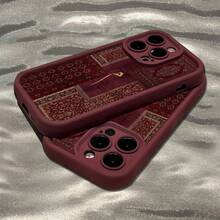 Phone Case - A Collage Of Persian Carpet Patterns Designed For TPU Cases Compatible With  17 Pro Max,  16 Pro Max, And Models 15/14/13 Pro/12/11/7/8 Plus/Xr/Xs Max. This Stylish And Creative Red Gradient Protective Case Is Perfect For Va,Suitable For 17 Air - Màu Đỏ Sâu - Xem 6