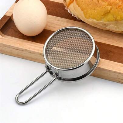 Durable And Versatile Stainless Steel Filter - Handheld Fine Mesh Strainer Suitable For Cooking, Baking, And Kitchen Use.