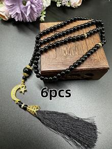 1/6 Islamic Prayer Beads, 99 Glass Imitation Beads, Star And Moon Decorations, Used For Muslim Worship And Arabic Praise Bracelets, Ramadan Supplies Gifts. - Multicolor - View 14