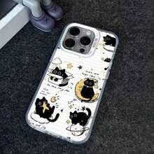 おしゃれなスマホケース  11/12/13/14/15/15pro/15 Plus/15 Promax/7plus/8plus/11pro/12pro/13pro/14pro/11promax/12promax/13promax/14promax/14plus/5 - 半透明の黒 - チェックする 1