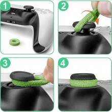 1 Set Of 6 Controller Grip Rings, Non-Slip Thumbstick Covers For Enhanced Aim On  , Precision Gaming Accessories, - 6 chiếc (2 màu xanh lá cây + 2 màu tím + 2 màu đen) - Xem 9