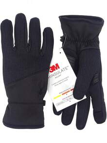 EstiloSpyder Core Conduct - Guantes Negros Compatibles Con VisualizacióN TáCtil, Parche De Palma De Piel, EláStico De 360 Grados, SuéTer De Punto UnidoVersióN Mejorada - M - Ver 1