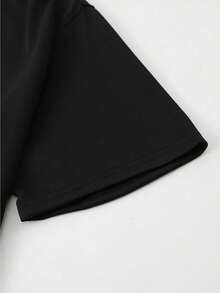 1Pc Funny Viral Meme Pigeon T-Shirt - Level 100 Gyatt Gen Z Internet Humor Design, Heavyweight High-Stretch Unisex Crew Neck Tee For Men & Women, Casual Short Sleeve Shirt With Brainrot Pigeon Meme Print - 黑色 - 查看 3