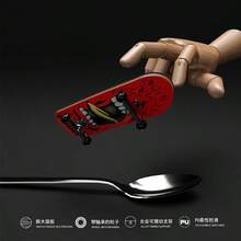 滑板公园特技木制手指滑板迷你DIY专业滑板金属支架轴承轮桌面玩具，情侣礼物，圣诞惊喜礼物，新年礼物，情人节礼物，斋月礼物 - 彩色 - 查看 8