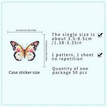 50 Butterfly Graffiti Transparent PET Stickers Creative Fresh And Simple Exquisite Dream DIY Hand Account Cup Refrigerator Stickers - Multicolor - View 11